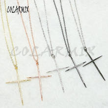 10 pçs cruz pingentes colar mix cores fino simples pingente de cristal pingente moda acessórios jóias para mulher 50229 2024 - compre barato