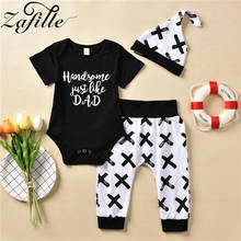 ZAFILLE Baby Boy Clothes Set 3Pcs Suit For Boy Clothes for Newborn Letter "Handsome" Baby Clothing Set Children's Clothing 2024 - buy cheap