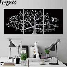 3 Panels Black and White art Diamond Painting Full Square Drill Modern Abstract Tree Diamond Embroidery Sale Mosaic Crafts Kit 2024 - buy cheap