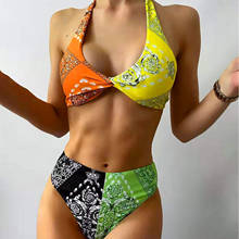 Conjunto de biquíni feminino estilo bandagem, sexy, brasileiro, push up, maiô de banho, dropshipping, 2021 2024 - compre barato