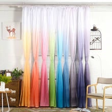 Purple Gradient Color Tulle Curtains for Living Room Modern Bedroom Organza Voile Fabrics Curtains for Kitchen Window Panels 2024 - buy cheap