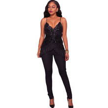 Sexy Sequin Jumpsuit and Rompers Women V-Neck Skinny Tassel Backless Ladies Strap Sparkly Evening Party Overalls Female Leotard 2024 - buy cheap