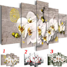 5 Panels Beautiful Orchid Flower Abstract diamond mosaic diamond embroidery diamond painting cross stitch full drill rhinestone 2024 - buy cheap