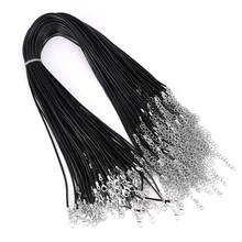 Leather Cords for Jewelry Making 100pcs Black Rope with Lobster Buckle Diy Bracelet Necklace Accessories Wholesale Lots Bulk 2024 - buy cheap