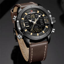 NAVIFORCE Fashion Luxury Watches Men's Dual Display Top Brand Men Leather Sport Waterproof Quartz Wrist Watch Relogio Masculino 2024 - buy cheap