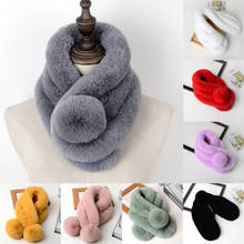 Women Winter Warm Scarf Fashion Thicken Faux Fur scarf women accessories Winter Shawl Plush Scarfs 2024 - buy cheap