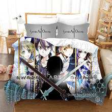 Conjunto de cama janês de anime kiriuto, espada king size, capa de edredom on-line, queen, adultos, meninos, quarto com 150 desc. 2024 - compre barato