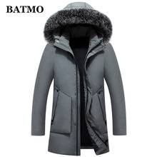 BATMO-chaquetas con capucha de plumón de pato blanco para hombre, chaquetas grises con cuello de piel de zorro, 2019, novedad de invierno 90%, 152 2024 - compra barato