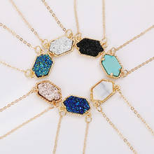 14 Colors Druzy Drusy Necklace Fashion Oval Resin Faux Stone Necklace Gold  Plated Brand Jewelry For Women Girls 2024 - buy cheap