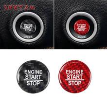 For Dodge Challenger Srt Accessories Carbon Fiber Car Engine Start Stop Switch Button Trim Cover Sticker 2024 - buy cheap