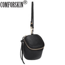 COMFORSKIN Cowhide Leather Women Coin Purse New Arrivals Luxury Mini Wallet Dropshipping Multi-function Zipper Purse For Girls 2024 - buy cheap