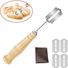 1 conjunto de cortador de pão com cabo de madeira para cozinha, acessórios de cozimento, estilo ocidental, faca torrada curva, utensílios de cozinha 2024 - compre barato