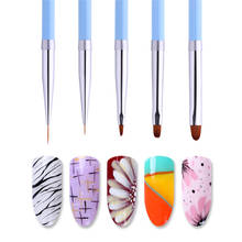 New Flower Liner Design 3D Tips acrylic Nail Art Brush Dust Cleaner Gradient Pole Drawing Pen Polish Extension Nail Dot Tools 2024 - buy cheap