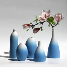 Decoração nórdica para casa, vaso de cerâmica artesanal, artigos de decoração, cor vibrante, enfeites de mesa, planta verde, vaso de flores 2024 - compre barato