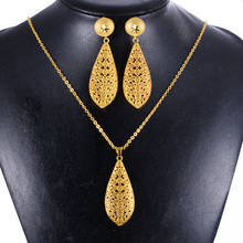 Dubái-pendientes de oro de la India para mujer, chica de la boda colgante, conjuntos de joyería de collar, cuentas de fiesta nigeriana africana y etíope, regalo artesanal, ws37 2024 - compra barato