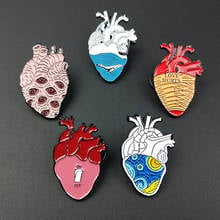 Colorful Heart Enamel Cartoon Pins Brooches Badges Bags Metal Pin Gifts For Friends Jewelry Brooch DIY Clothes Hat Backpack 2024 - buy cheap