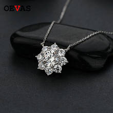 OEVAS 100% 925 Sterling Silver Snowflake 18K Gold Plated Necklace Korean Simple Style Pendant For Women Party Fine Jewelry Gifts 2024 - buy cheap