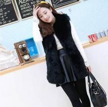 Furry 2019 Winter Women's Faux Fur Coat Artificial Fur Vest Furry Vests Femme Jackets Plus Size Furry Fake Fur Gilet Q968 2024 - buy cheap