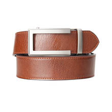 Cinturón de piel auténtica de lujo para hombre, famosa marca, correa de Metal marrón, cinturones con hebilla automática, 3,5 CM 2024 - compra barato