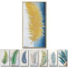 Hand Made Oil Painting On Canvas Feathers Oil Painting Abstract Modern Canvas Wall Art Living Room Decor Picture 2024 - buy cheap