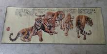 Antique brocade painting hanging painting exquisite embroidery painting Thangka portrait tiger five blessings at the door 2024 - buy cheap