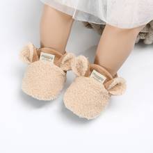 Zapatos de invierno para bebé, Zapatillas de casa para niño y niña, bonitas Orejas de conejo, felpa gruesa, zapatos de cuna cálidos 2024 - compra barato