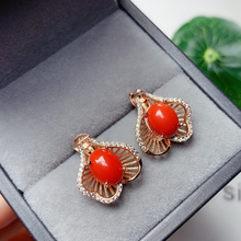 Charming Red Coral Stud Earrings for Women Ornament with Bowtie Gem Real 925 Rose Gold Plated Color Natural Coral Eyecatching 2024 - buy cheap