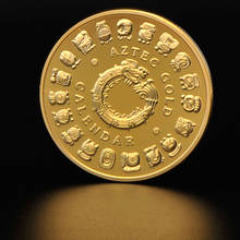 Moneda chapada en oro de los Maya, calendario de Prophecy mayas de México, moneda de recuerdo antigua, monedas polacas Vintage, regalos coleccionables 2024 - compra barato