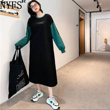 NYFS 2022 Autumn  Korea New Loose Long Sleeve Woman Dress Vestido De Mujer Robe Elbise Letter Print Dresses 2024 - buy cheap