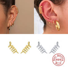 Pendientes de plata esterlina 100% para mujer y niña, aretes de Clip de oreja de serpiente de animales personalizados, Piercing falso para enamorados, joyería corporal 925 2024 - compra barato