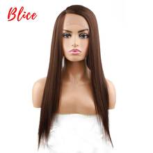 Blice Long Straight Hair Synthetic Front Lace Wig Brown Natural Density Side Part Cosplay Glueless Heat Resistant Wigs For Women 2024 - buy cheap