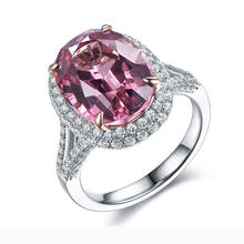 MOONROCY-anillos de cristal Color plateado para mujer, anillo de boda Rosa ovalado, regalo para mujer, joyería de fiesta, venta al por mayor, envío directo 2024 - compra barato