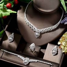 Hibride nova chegada aaa cz conjuntos de jóias de casamento de noiva design geométrico 4pc conjunto para jóias femininas parure bijoux femme N-848 2024 - compre barato