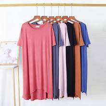 Camisola feminina nova primavera verão, camisola de algodão modal, camisola feminina folgada irregular 2024 - compre barato