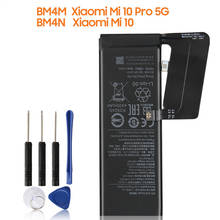 Xiaomi-bateria de telefone original bm4m, para xiaomi mi 10 pro, 5g, xiaomi 10pro, mi10 pro, 4500mah, bm4n, mi 10, 5g, mi10, 4780mah 2024 - compre barato