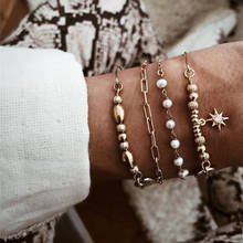 4 Pcs/Set Simple Imitation Pearl Star Bracelet Charm Link Sweet Bracelet Bangle for Women Jewelry Accessories 2024 - buy cheap