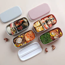 O almoço compacto portátil aquecido do aquecedor de alimentos mantém a caixa de almoço fresca japonês-estilo para crianças recipiente de comida de plástico da micro-ondas 2024 - compre barato