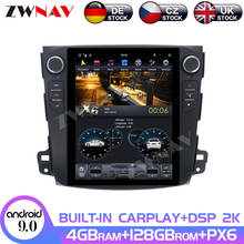 Android 9.0 4 + 128g px6 tesla vertical com dsp carplay carro multimídia player para mitsubishi outlander 2006-2011 unidade de cabeça de rádio 2024 - compre barato