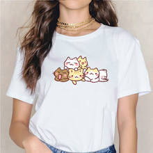 Harajuku Women's T-Shirt Cat Dog Cartoon Print Summer Tops Casual Short Sleeve Fashion T Shirt  Cute Ulzzang Vintage T-Shirt 2024 - buy cheap