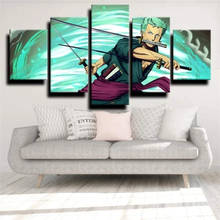 5 Piece Wall Art  Paintings Anime Manga Pirate King Figure Modular Pictures And Modern Living Room Decoration Canvas Posters 2024 - buy cheap