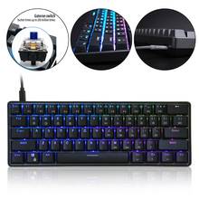 Teclado mecânico com fio usb gk61 sk61, teclado gamer com retroiluminação de led via usb para gateron, interruptores ópticos d15 e 20 2024 - compre barato