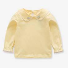 Outono bebê menina t-shirts manga longa alargamento crown print tops camisetas para meninas crianças casual tops blusa 2024 - compre barato