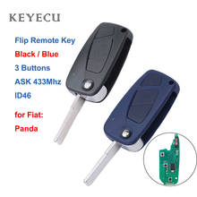 Keyecu-mando a distancia para coche, llave con 3 botones, 433MHz, Chip PCF7941 ID46, para Fiat Panda 2003, 2004, 2005, 2006, 07, 08, 09, 10, 11, 2012 2024 - compra barato