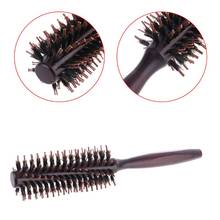 6 Types Straight Twill Hair Comb Natural Boar Bristle Rolling Brush Round Barrel Blowing Curling DIY Hairdressing Styling Tool 2024 - buy cheap
