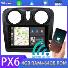 PX6 4+64G Android 10 Car Multimedia Player For Renault Sandero Logan 2 Symbol Dacia 2012-2019 5*USB GPS Radio Bluetooth 5.0 IPS 2024 - buy cheap