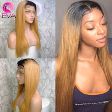 Eva Hair Brazilian Remy T1B/27 straight 13x6 Lace Front Human Hair Wigs Bleached Knots Pre Plucked With Baby Hair For Women 2024 - buy cheap