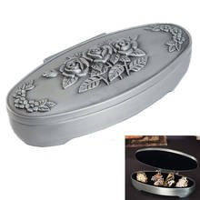 European Classical Carved Rose Oval Long Women's Jewelry Box Vintage Zinc Alloy Wedding Ring Gift Storage Box 2024 - buy cheap