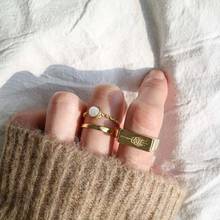 Novo gótico ouro cor escultura anéis de folha para mulher menina minimalista aberto ajustável manguito torção anel de metal jóias 2024 - compre barato