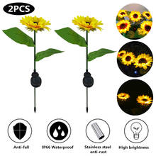 2Pcs Solar Sunflower Light Outdoor Lawn Lamp Waterproof Energy Saving Outdoor Stake Lamp For Garden Lawn Path Decoration 2024 - buy cheap