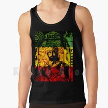 Rasta Haile Selassie Natural Mystic Lion Of Judah tank tops vest 100% Cotton Rasta Rasta Haile Selassie Menen Empress 2024 - buy cheap